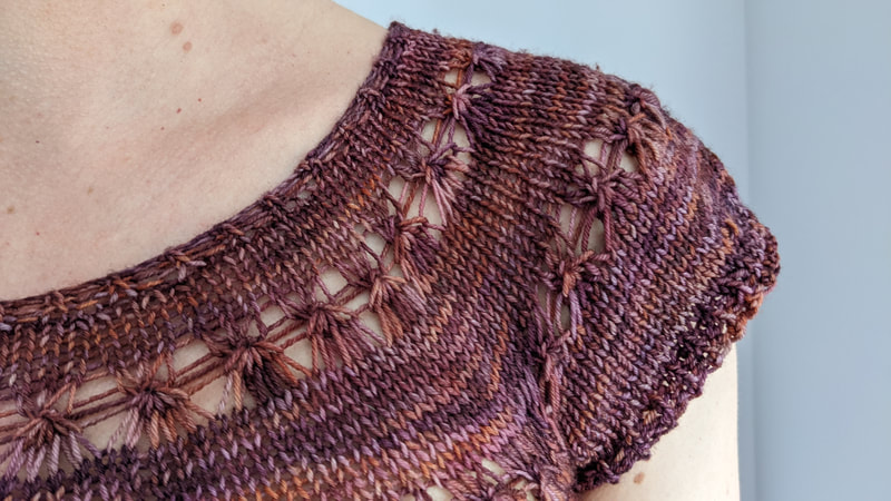 lace yoke tee knitting pattern
