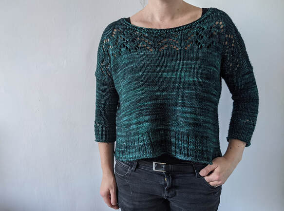 oversized cropped lace aran weight sweater knitting pattern